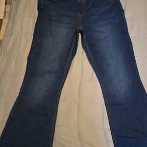 D & Co Classic Blue Women's Jeans Size 14 Pull On. Stretch